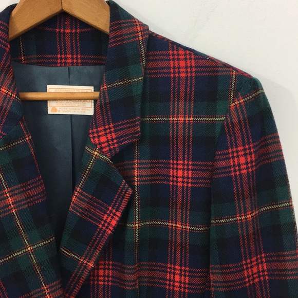 Vintage Pendleton plaid Tartan wool Blazer - Picture 2 of 8